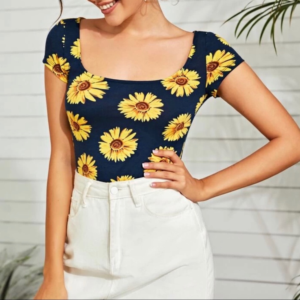 Sunflower Fitted Top